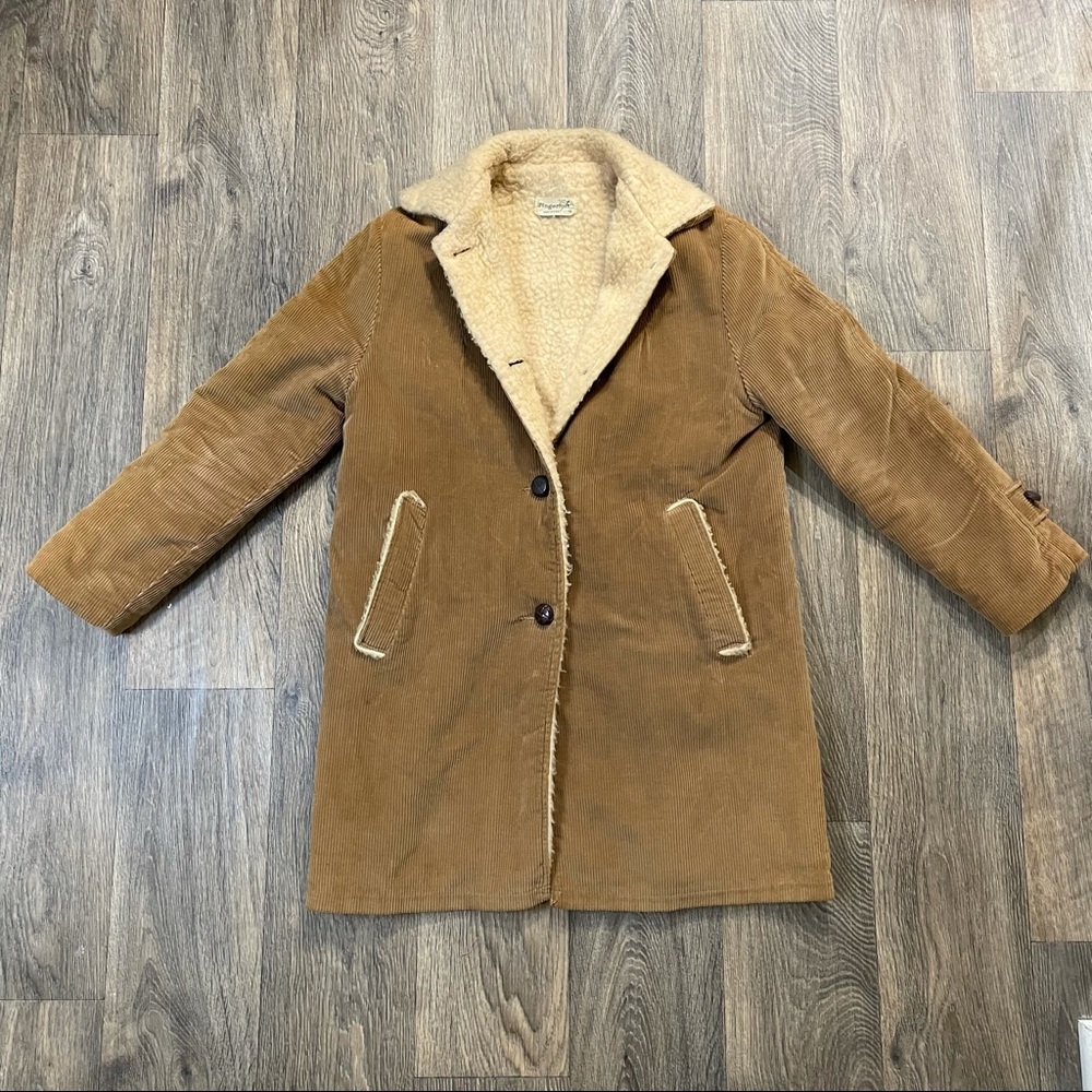 Vintage 70s Fingerhut Fashions Women 10 Faux Shearling Serpa Corduroy Jacket